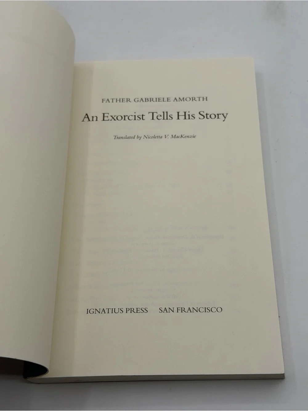 An Exorcist Tells His Story by Gabriele Amorth (1999, Paperback Book)